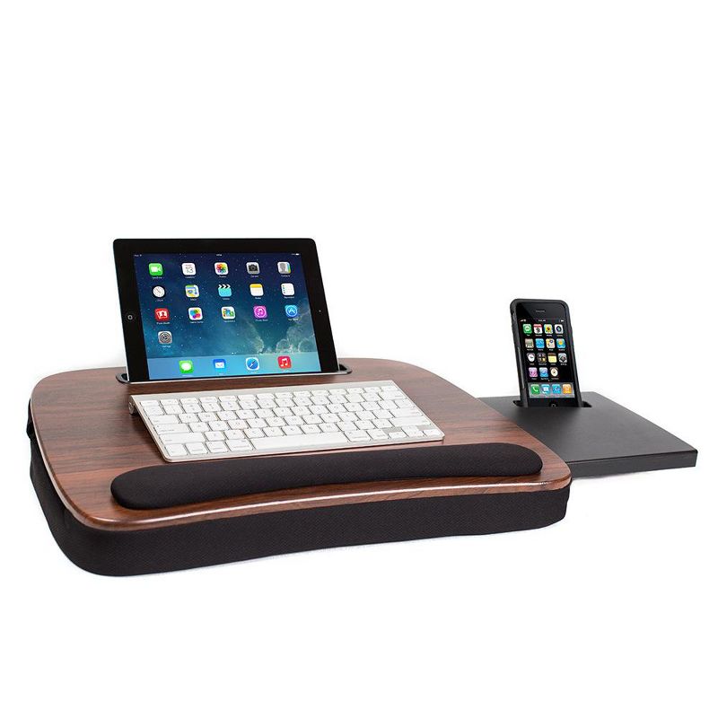 Sofia + Sam Multi Tasking Memory Foam Lap Desk (Brown Wood Top) - Supports Laptops Up to 15 Inches, 2 of 8