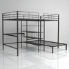 Full Over Twin Metal Bunk Bed with Desk, Storage Shelves, Ladder, No Box Spring Needed, Space-Saving Design - 3 of 4