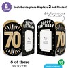 Big Dot of Happiness 70th Birthday Photo Holder Centerpieces, 4x6 Picture Display Box, Black & Gold Table Decoration for Adult Birthday Decor, 8 Count - 3 of 4