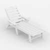 HDPE 5-Position Lounge Chair for Outside, Outdoor HDPE Chaise Loungers with Cup Holder, Resin Pool Lounge Chair with Rolling Wheels - 2 of 4