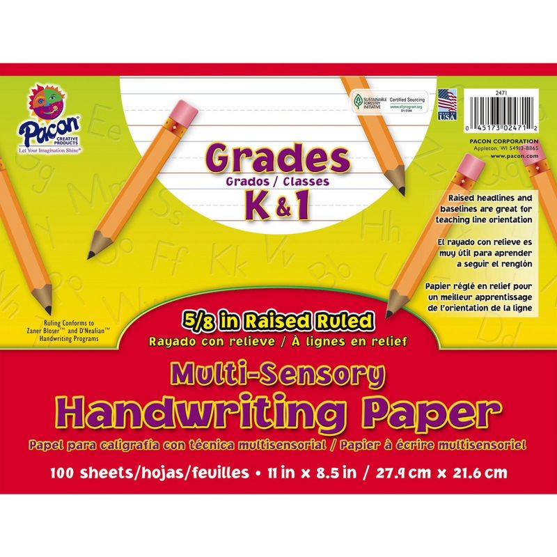 Pacon Multi-Sensory Handwriting Paper, 8-1/2 x 11 Inches, 100 Sheets, 2 of 6