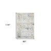 Gold Ivory And Blue Abstract Area Rug - 3 of 4