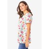 Roaman's Plus Size Cotton Ultimate Swing Tee With Keyhole Back - 4 of 4