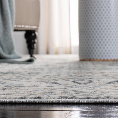 Cream and Grey Synthetic Easy Care Runner Rug 2' x 8'