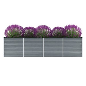 vidaXL Raised Bed Grey Galvanized Steel 94.5x31.5x30.3 in Sturdy - 1 of 4