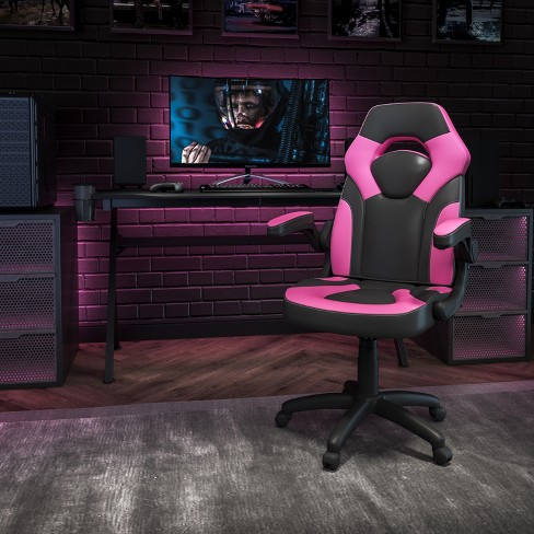 Emma And Oliver Gaming Racing Pc Chair With Flip Up Arms Target
