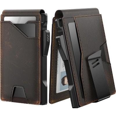 Paaaawaters typecase Tactical Wallet for Men Card Holder: Pop Up Card Case, Genuine Leather, Smart, RFID Blocking