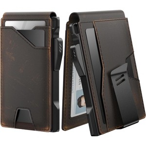 Paaaawaters typecase Tactical Wallet for Men Card Holder: Pop Up Card Case, Genuine Leather, Smart, RFID Blocking - 1 of 4