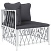 vidaXL Garden Lounge Set White with Dark Grey Cushions - 4 of 4