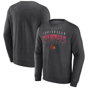 NCAA Louisville Cardinals Men's Crew Neck Fleece Gray Sweatshirt - 1 of 3
