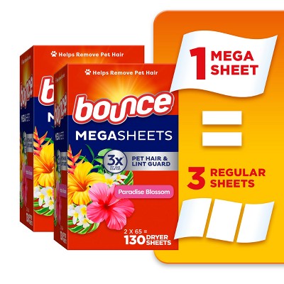 Bounce Pet Hair & Lint Guard Mega Sheets - Paradise Blossom - 130ct