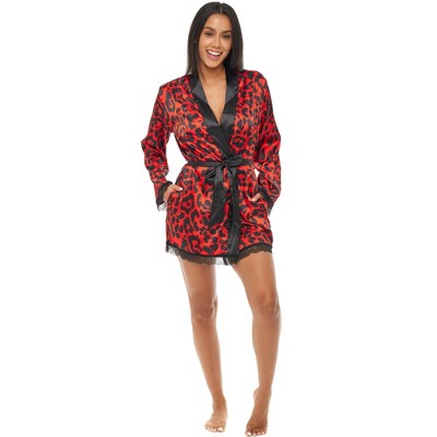 Alexander Del Rossa Women's Short Flannel Robe, Lightweight Cotton