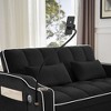 TIRAMISUBEST 3 in 1 Velvet Foldable Sofa Bed, Multi-purpose Convertible Sofa, USB Port, Adjustable Backrest, Swivel Stand, Pink - 4 of 4