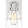Possini Euro Design Osborne Modern Wall Light Sconces Set of 2 Brushed Nickel Hardwire 5" Fixture Clear Glass for Bedroom Bathroom - 3 of 4
