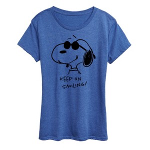 Women's - Peanuts - Cool Joe Keep On Smiling Short Sleeve Graphic T-Shirt - 1 of 4