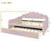 NicBex Full Size Upholstery Daybed Frame with Shall Shaped Backrest and Trundle for Bedroom,Living Room,Apartment - 3 of 4