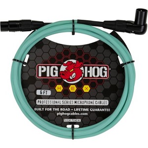 Pig Hog Hex Series Right Angle Mic Cable, 6-Feet - Seafoam Green PHMH6SGR - 1 of 1
