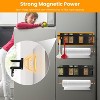 Racxily 2Pcs Magnetic Spice Racks for Refrigerator, Storage Shelf with Paper Towel Holder Hooks, Organizer Shelves - 2 of 4