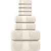 BRINJOY Luxury Bath Towel Set of 8 - 100% Turkish Cotton Highly Absorbent, 2 Luxury Bath Towels 700GSM, 2 Hand Towels, 4 Washcloths, Ivory - 3 of 4