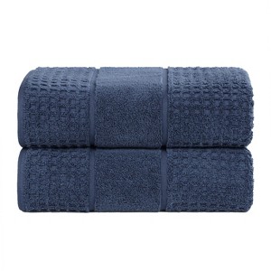 Zero Twist Cotton Waffle Honeycomb Medium Weight Bathroom Towel Set by Blue Nile Mills - 1 of 4