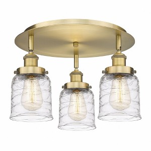 Bell - 3 Light Flush Mount In Art Deco Style-9.25 Inches Tall and 16.75 Inches Wide - 1 of 1