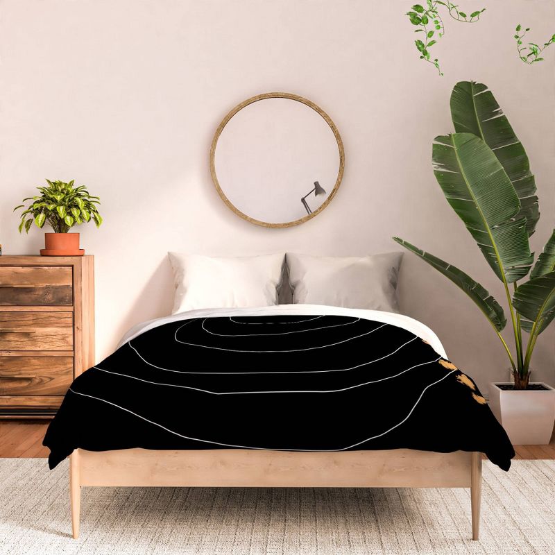 Aleeya Jones Polyester Comforter & Sham Set Black/Gold - Deny Designs, 4 of 6