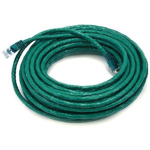 Monoprice Cat6 Ethernet Patch Cable - 50 Feet - Green | Network Internet Cord - RJ45, Stranded, 550Mhz, UTP, Pure Bare Copper Wire, 24AWG - 1 of 4