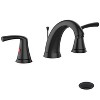 Acekool Matte Black Widespread Bathroom Sink Faucet with Dual Handles and Stainless Steel Pop-Up Drain, 3 Hole Installation - 2 of 4