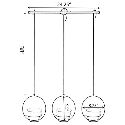 Sleek Dual-Tone Metal Hanging Planter, White and Black, 53"