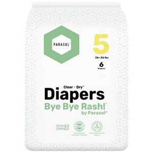 Parasol Clear+Dry Natural Disposable Diapers - Size 5 - 6ct - 1 of 4