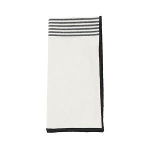 Saro Lifestyle Classic Elegance Striped Napkin (Set of 4), Black, 20"x20" - 1 of 4