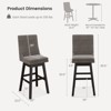Tangkula Set of 4 30.5" Upholstered Linen Swivel Barstools Dining Chairs w/ Rubber Wood Legs - 3 of 3