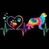 Men's Design By Humans Newfoundland Tie Dye Heart Beat Paw Prints By MiuMiuShop T-Shirt - 2 of 2