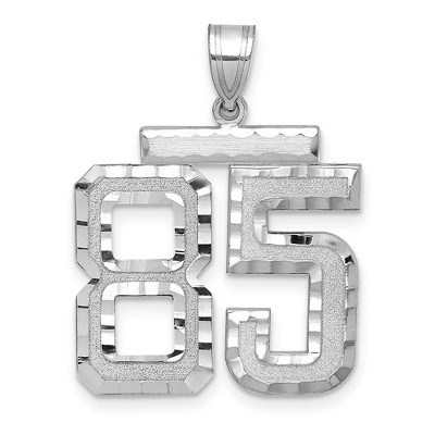 Black Bow Jewelry 14k White Gold, Varsity Collection, Large D/C Pendant, Number 85