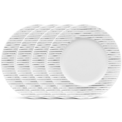 Noritake Hammock Set of 4 Rim Stripe Salad Plates
