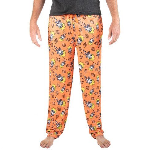 Naruto Anime Chibi Character Aop Orange Mens Sleep Pajama Pants-xl