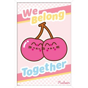 Trends International Pusheen: Fruits - Cherry We Belong Together Framed Wall Poster Prints - 1 of 4