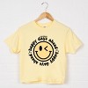 Simply Sage Market S.W.Smiley Happy Days Ahead Smiley Face Boxy Crop Top - 2 of 4