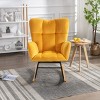 Rocking Chair Soft Velvet Fabric Rocking Chair For Nursery,Comfy Wingback Rocker Chair With Solid Wood Base Indoor Rocking Chair-Maison Boucle - 2 of 4