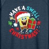 Women's - SpongeBob SquarePants - Have A Swell Christmas Lightweight French Terry Wide Neck Long Sleeve Shirt - 2 of 4