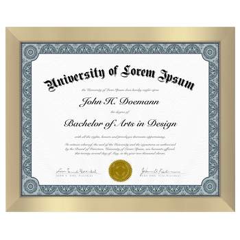 Americanflat Diploma Frame 8.5x11 inches with Table Stand - Wood and Glass