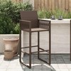 vidaXL Garden Bar Stool Brown PE rattan, powder-coated steel Standard - 3 of 4
