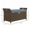 Dracelo Patio Wicker Storage Bench, , Large Capacity Rectangle Garden Storage Box - 3 of 4