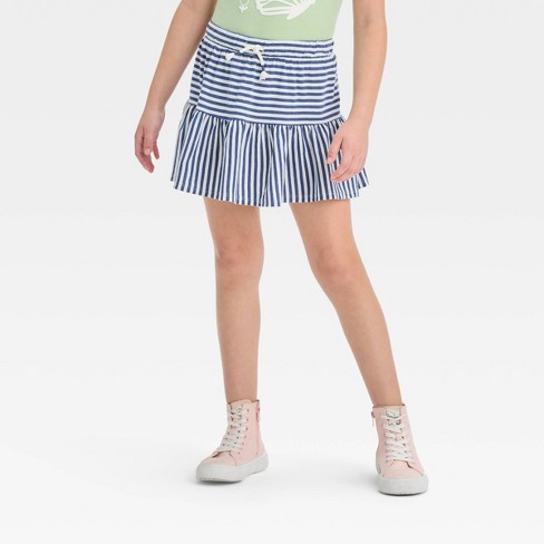 Girls' Knit Tiered Skort - Cat & Jack™ Black/white L : Target