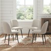 Wooakway 2 Beige/Gray Dining Chairs Metal Legs Slanted Back Wide Seat 23" x 33" for Living Dining Room - 2 of 4