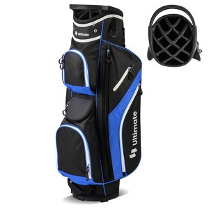 Tangkula 14-Way Golf Cart Bag Golf Club Bag with 14 Ways Organizer Divider Top 9 Zippered Pockets Cooler Bag Umbrella Holder Blue/Grey/Red - 1 of 4