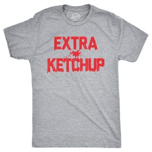 Mens Extra Ketchup T Shirt Funny Tomato Condiment Lovers Tee For Guys - Crazy Dog Men's T Shirt - 1 of 4