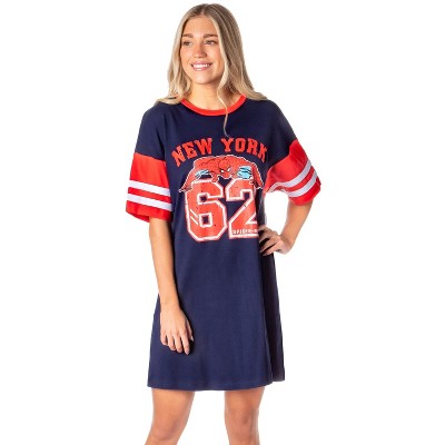 Marvel Comics Womens' Spider-Man 62 New York Nightgown Pajama Shirt Dress Blue