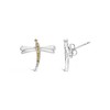 Haus of Brilliance Silver Yellow Diamond Accent Dragonfly Stud Earrings - 3 of 4