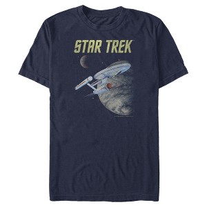 Men's Star Trek: The Original Series USS Enterprise Discovering New Worlds In Space T-Shirt - 1 of 4